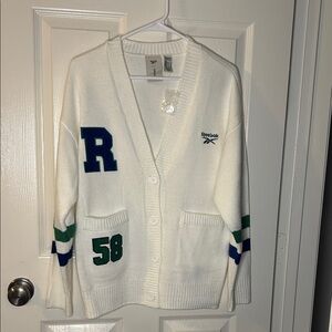 Reebok Knit Cardigan with Patchwork Details